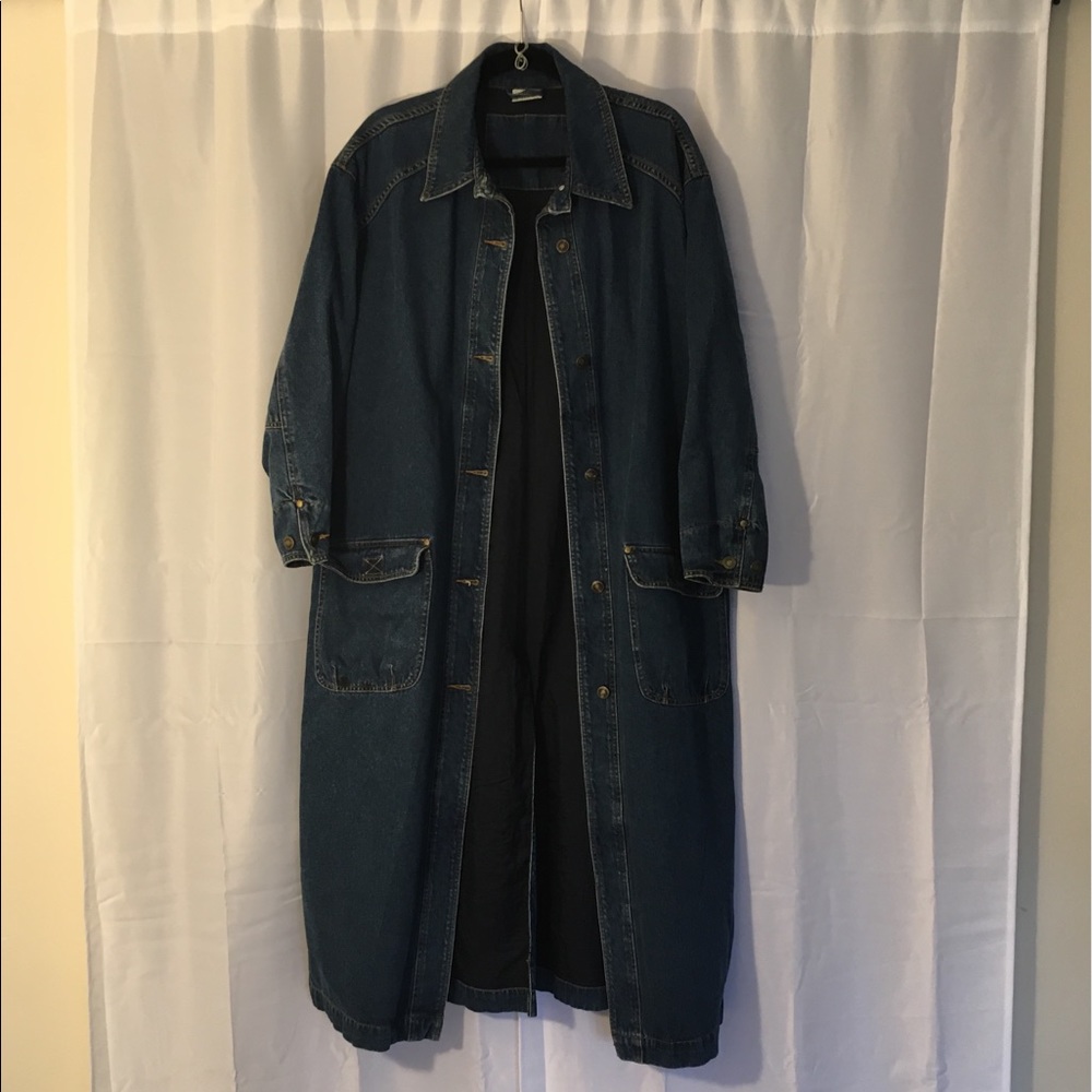 Long Dark Wash Jean Jacket Newport News Coat
